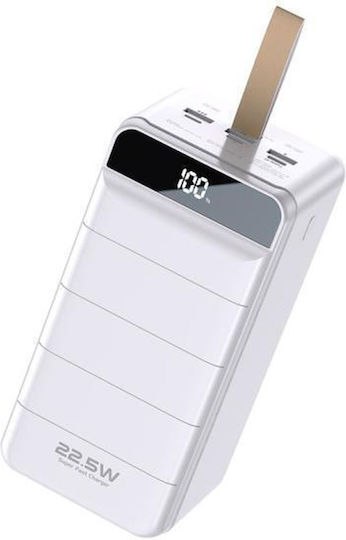 WK WP-271 Power Bank 80000mAh 22.5W with 3 USB-A Ports and USB-C Port Power Delivery / Quick Charge 3.0 Minre White