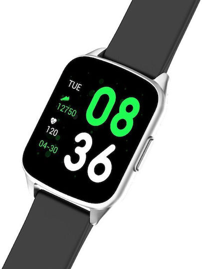 G.Rossi SG004 Smartwatch with Heart Rate Monitor (Silver/Black) view 3