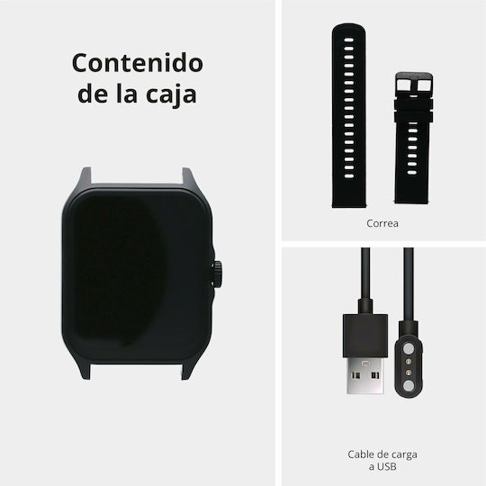 Radiant Las Vegas Premium 2 Smartwatch with Heart Rate Monitor (Black) view 8
