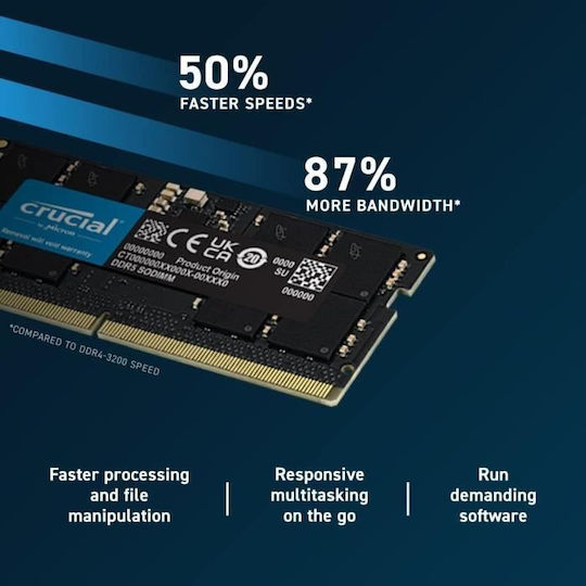 Crucial DDR5 with Module 1x16GB and Speed 4800 for Laptop CT16G48C40S5 view 5