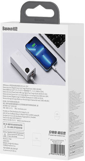Baseus Adaman2 Power Bank 10000mAh 30W with 2 USB-A Ports and USB-C Port Power Delivery White view 5