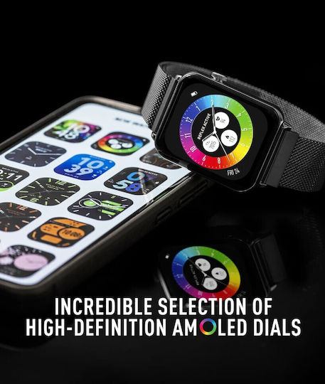 Reflex Active Series 30 36mm Smartwatch with Heart Rate Monitor (Black Mesh) vue 5