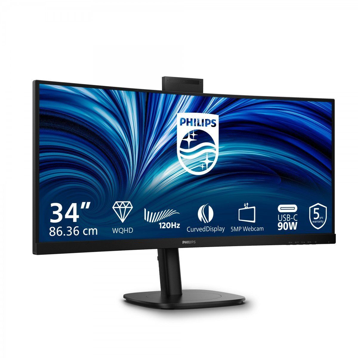 Philips 34B2U3600CH Ultrawide VA HDR Curved Monitor 34" QHD 3440x1440 view 3