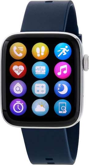 Marea B58010 Smartwatch with Heart Rate Monitor (Silver / Blue) view 1