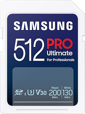 Samsung Pro Ultimate SDXC 512GB U3 V30 UHS-I 200MB/s with USB Reader