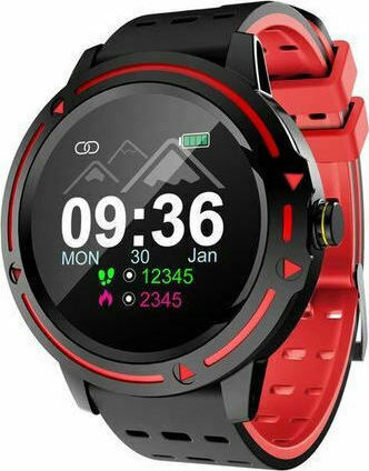 V5 44mm Smartwatch with Heart Rate Monitor (Red)