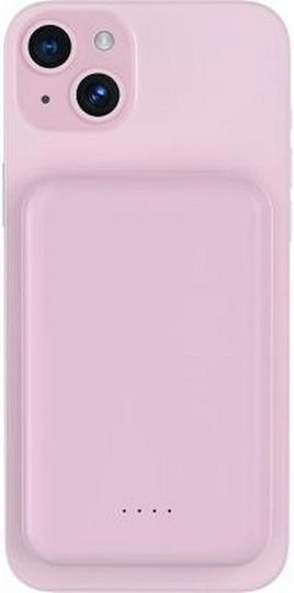 BigBen Connected MagSafe Power Bank 5000mAh 10W with USB-A Port and USB-C Port Pink view 2