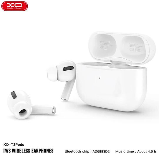 XO T3 In-ear Bluetooth Handsfree Earphones with Charging Case White view 2