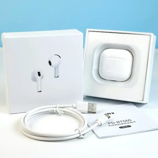 Proda PD-BT660 Earbud Bluetooth Handsfree Earphones with Charging Case White view 4