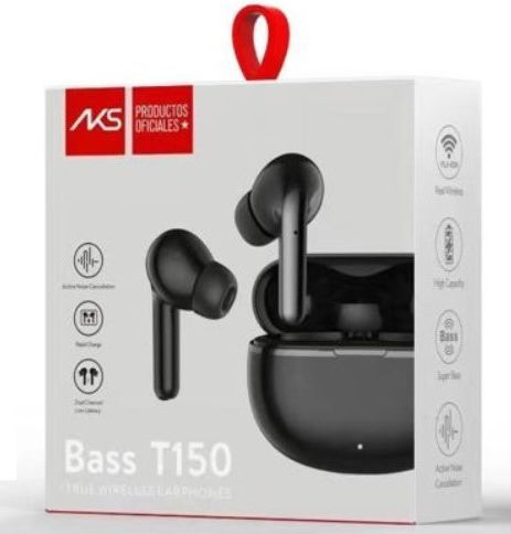 AKS-T150 In-ear Bluetooth Handsfree Earphones with Charging Case Black view 2