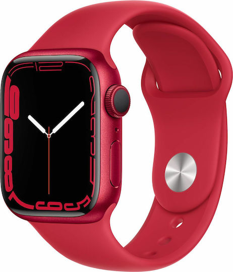 Apple Watch Series 7 Aluminium 41mm Waterproof with Heart Rate Monitor (Product Red) view 2