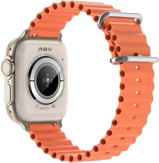 Rubicon RNCF17 42mm Smartwatch with Heart Rate Monitor (Orange) view 3