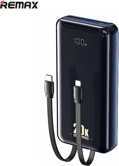 Remax RPP-311 Power Bank 20000mAh 22.5W with USB-A Port and USB-C Port Power Delivery Black