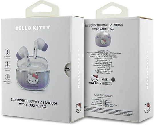 Hello Kitty True Wireless Kitty Head Logo In-ear Bluetooth Handsfree Earphones with Charging Case Purple view 4