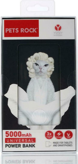 Yzsy Pets Rock Power Bank 5000mAh with USB-A Port Diamonds vista 3