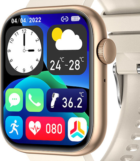 3Guys 3GW6702 45mm Smartwatch with Heart Rate Monitor (White) vue 2