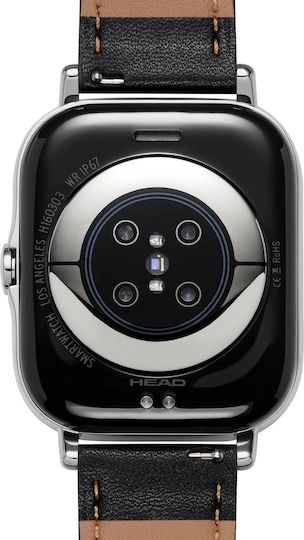 Head Los Angeles 37mm Smartwatch with Heart Rate Monitor (Black with Leather Strap) view 5