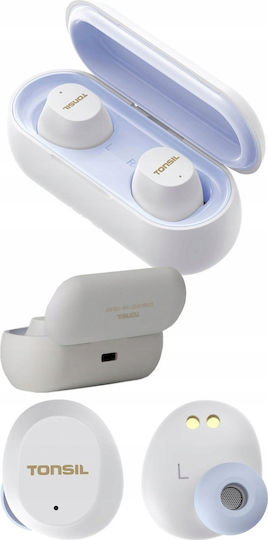 Tonsil T45BT In-ear Bluetooth Handsfree Earphones with Sweat Resistance and Charging Case White vue 7
