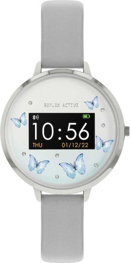 Reflex Active Series 03 38mm Smartwatch with Heart Rate Monitor (Grey & Blue Butterfly)