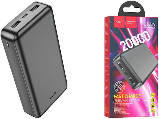Hoco J100A Power Bank 20000mAh 10W with 2 USB-A Ports Black vista 2