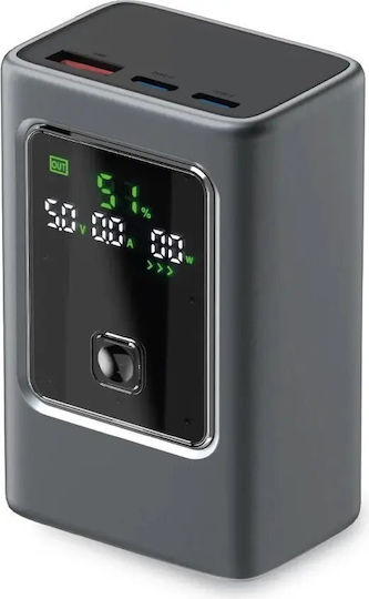 SBS Power Bank 10000mAh 35W with USB-A Port and 2 USB-C Ports Power Delivery Gray view 1