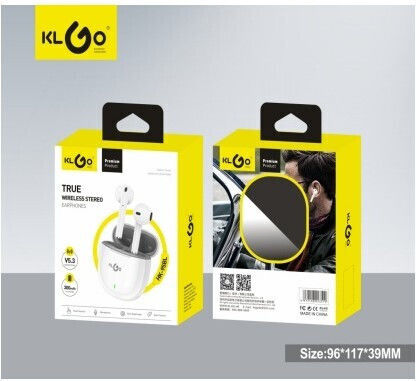 KLGO HK-95BL In-ear Bluetooth Handsfree Earphones with Charging Case White