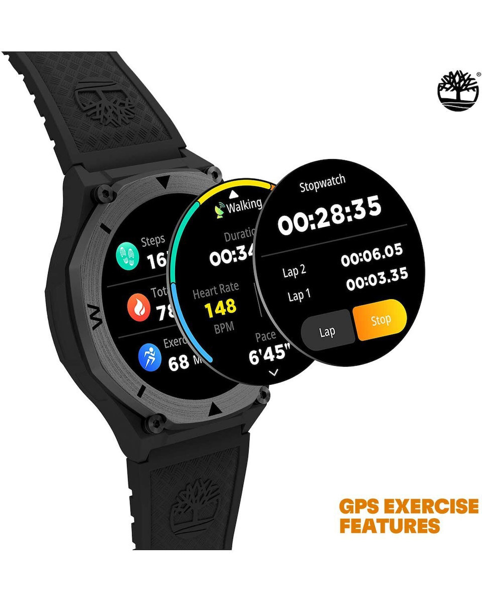 Timberland Trail Force S2 47mm Smartwatch with Heart Rate Monitor (Black) view 7
