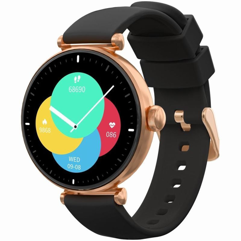 Smartwatch Gravity Rose Gold Black 2 Straps Gt26-3 view 6