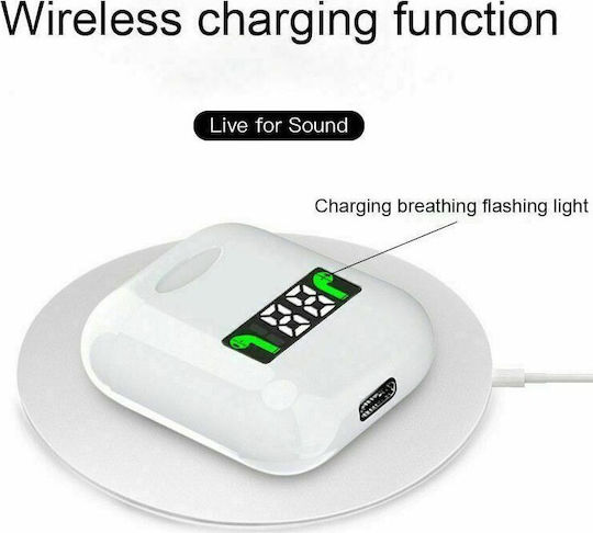 i99 Earbud Bluetooth Handsfree Earphones with Charging Case White view 3