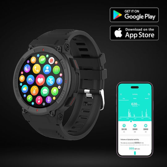Denver SWG339 Smartwatch with Heart Rate Monitor (Black) view 2
