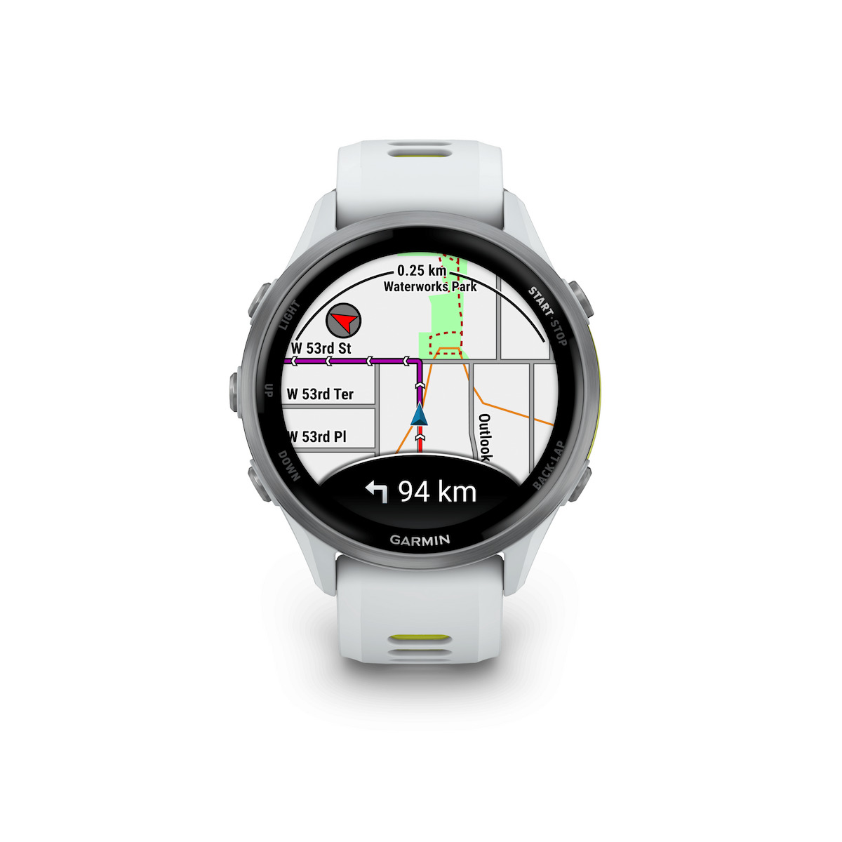 Garmin Forerunner 970 Titanium 47mm Waterproof Smartwatch with Heart Rate Monitor (Titanium with Whitestone and Translucent Amp Yellow) view 3