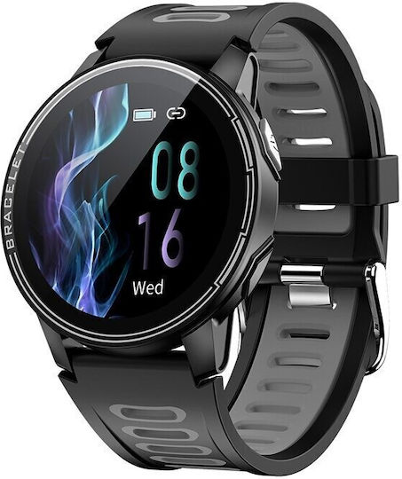 Men's Sports Smartwatch Nubi Rs6 Pulse Calories Blood Pressure Notifications Ip68 Waterproof Black