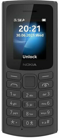 Nokia 105 4G Dual SIM Mobile with Buttons (English Menu) Black view 4