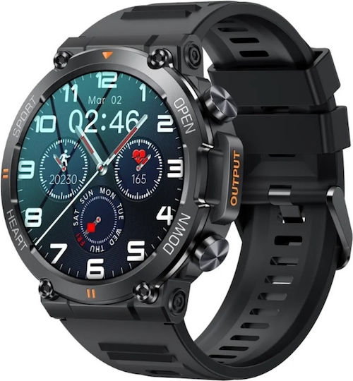 Smartwatch with Heart Rate Monitor (Black) view 1
