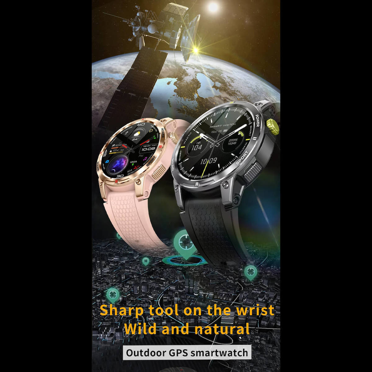 Microwear NX18 Smartwatch with Heart Rate Monitor (Pink) view 8