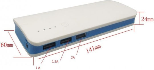 Esperanza EMP106 Power Bank 8000mAh with 3 USB-A Ports White/Grey vista 2
