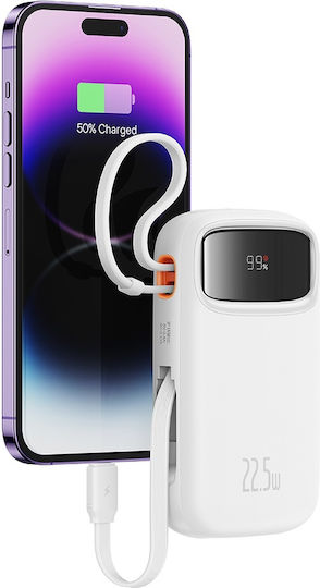 Baseus QPow2 Power Bank 10000mAh 22.5W with USB-A Port and USB-C Port White vue 4