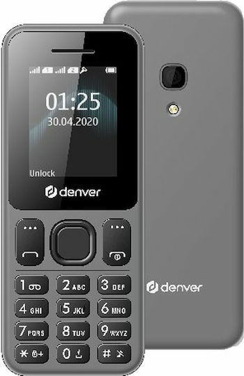 Denver FAS-1860L Dual SIM Mobile with Buttons (English Menu) Gray view 1
