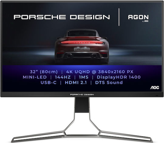 AOC PD32M Porsche Design IPS HDR Gaming Monitor 31.5" 4K 3840x2160 144Hz with Response Time 1ms GTG