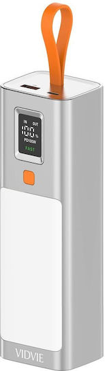 Vidvie PB777 Power Bank 20000mAh 100W with USB-A Port and USB-C Port Silver