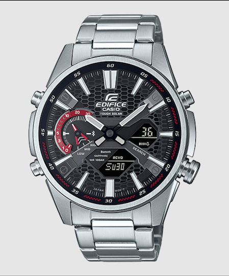 Casio ECB-S100D-1AEF Stainless Steel 50mm Waterproof Smartwatch (Silver) vista 6