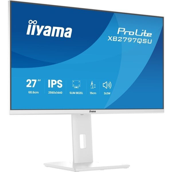 Iiyama Prolite XB2797QSU-W1 IPS Monitor 27" QHD 2560x1440 White