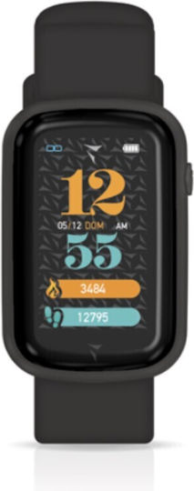 Techmade Steps Smartwatch with Heart Rate Monitor (Black) view 1