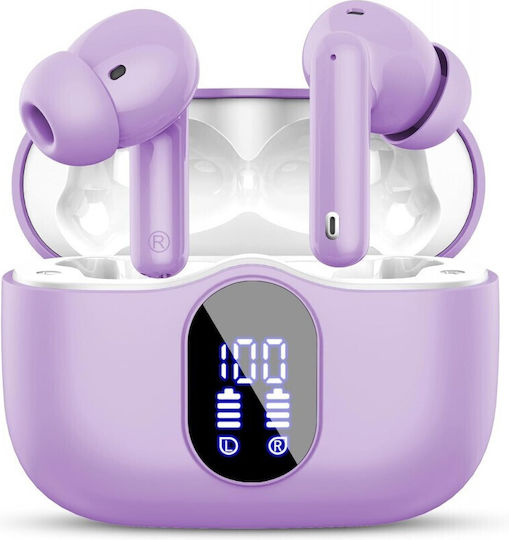 Btootos A90 Pro In-ear Bluetooth Handsfree Earphones with Sweat Resistance and Charging Case Purple
