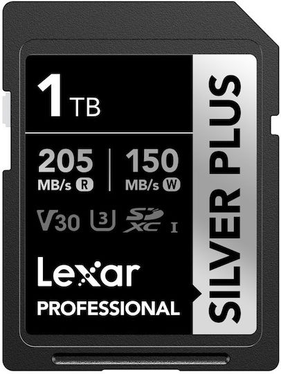 Lexar Professional Silver Plus 1066x Memory Card Lsdsipl001t-bnnng 1TB SDXC UHS-I U3 A2 V30