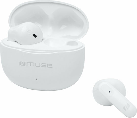 Muse M-270 Earbud Bluetooth Handsfree Earphones with Charging Case White view 2