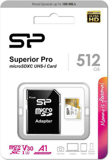 Silicon Power Superior Pro microSDXC 512GB U3 V30 A1 UHS-I 100MB/s With Adapter view 3