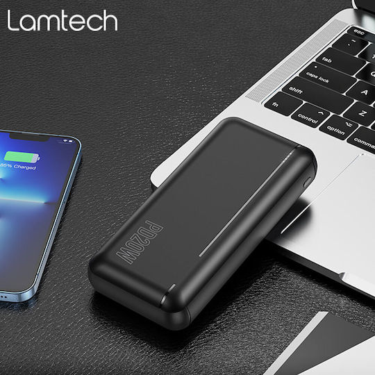 Lamtech Power Bank 20000mAh 22.5W with 2 USB-A Ports and 2 USB-C Ports Power Delivery / Quick Charge 3.0 Black view 7