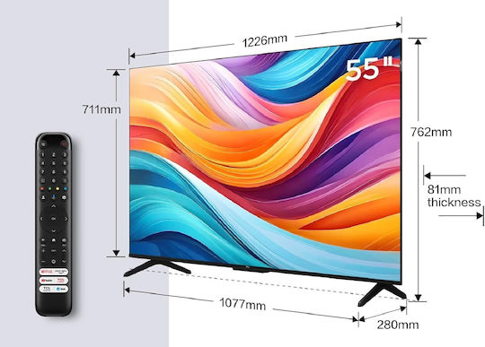 TCL Smart Television 55" 4K UHD QLED 55T7B HDR (2024) view 8