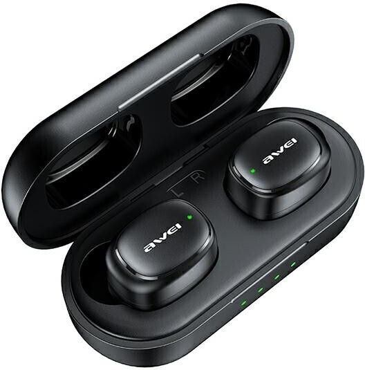 Awei T13 Pro In-ear Bluetooth Handsfree Earphones with Sweat Resistance and Charging Case Black vue 6